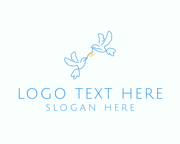 Wedding - Wedding Dove Ring logo design