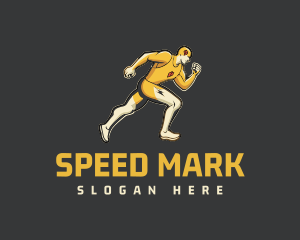 Running Superhero Mascot logo design