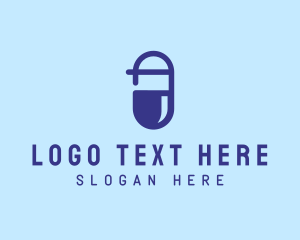 Signboard - Blue Medical Pill Letter A logo design
