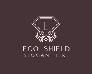 Diamond Floral Shield logo design