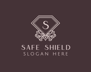 Diamond Floral Shield logo design