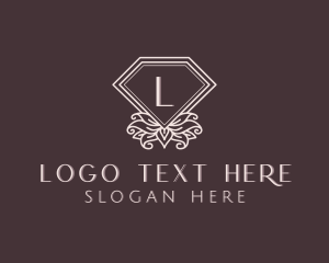 Interior Design - Diamond Floral Shield logo design