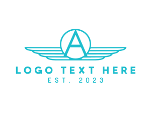 Alphabet - Aviation Modern Wing Letter A logo design