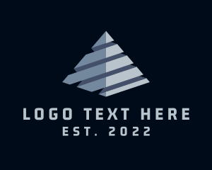 Pyramid - Metallic Steel Pyramid logo design