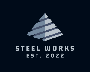 Metallic Steel Pyramid logo design