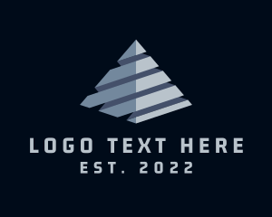 Engineering - Metallic Steel Pyramid logo design