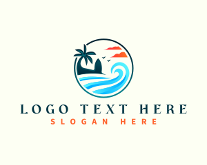Resort - Beach Surfing Wave logo design