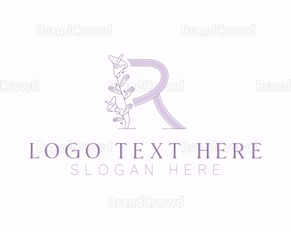 Floral Boutique Letter R Logo