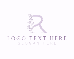 Aesthetic - Floral Boutique Letter R logo design