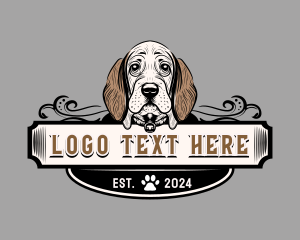 Basset Hound - Dog Hound Pet logo design