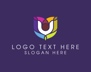 Organic - Floral Boutique Letter U logo design