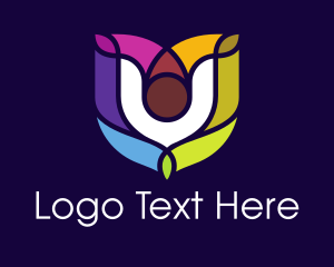 Letter U - Floral Letter U logo design