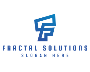 Futuristic F Outline logo design