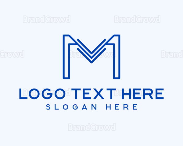 Arrow Outline Letter M Business Logo