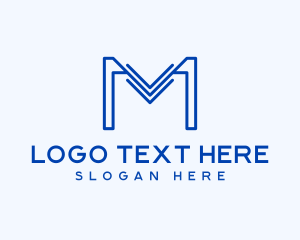 Logistics - Arrow Outline Letter M Business logo design