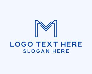 Logistics - Arrow Outline Letter M Business logo design