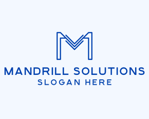 Arrow Outline Letter M Business logo design