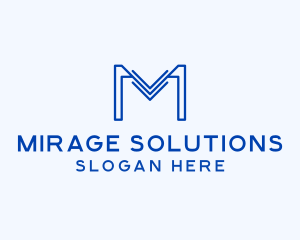 Arrow Outline Letter M Business logo design