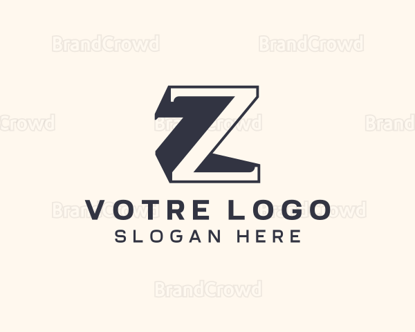 Outline Shadow Letter Z Logo