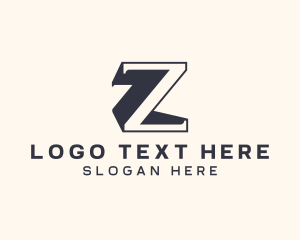 Enterprise - Outline Shadow Letter Z logo design