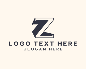 Multimedia - Outline Shadow Letter Z logo design
