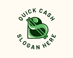 Loan - Dollar Currency Heart logo design