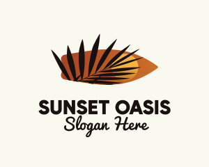 Tropical Sunset Surfboard logo design