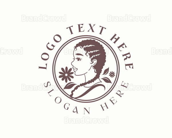 Floral Braid Woman Logo