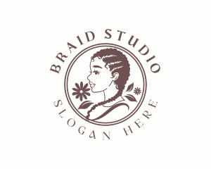 Braid - Floral Braid Woman logo design