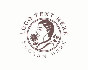 Floral Braid Woman Logo