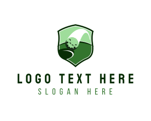 Hole - Golf Ball Shield logo design