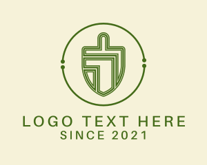 Botanical - Green Trowel Circuit logo design