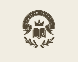 Scholarship - Scholarship Book Crown logo design
