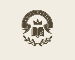 Novel - Scholarship Book Crown logo design