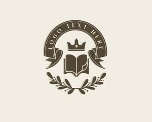 Writer - Scholarship Book Crown logo design