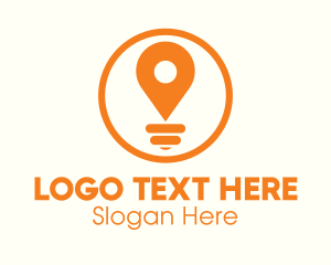 Location Pin - Locator Light Bulb logo design
