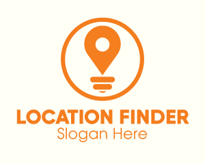 Geolocation - Locator Light Bulb logo design