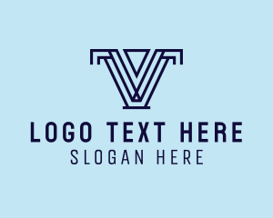 Digital Media - Geometric Letter V logo design