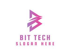 Technology Glitch Letter B logo design