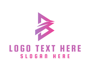 Social Media - Pink Tech Letter B logo design