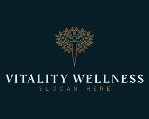 Tree Nature Woman Wellness logo design