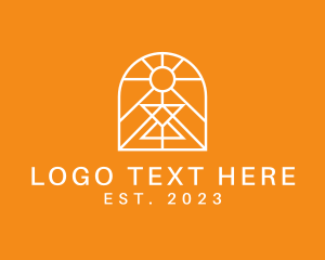 Heaven - Symmetrical Window Outline logo design