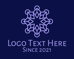 Minimalist - Purple Star Snowflake logo design