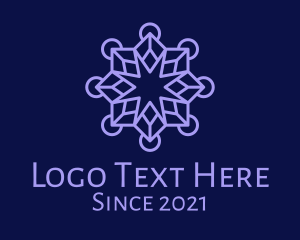 Snowflake - Purple Star Snowflake logo design