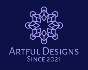 Purple Star Snowflake logo design