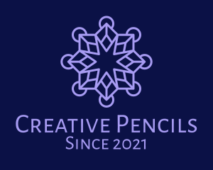 Purple Star Snowflake logo design