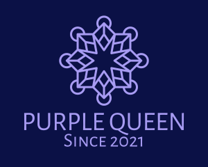 Purple Star Snowflake logo design