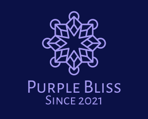 Purple Star Snowflake logo design