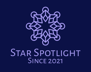 Purple Star Snowflake logo design