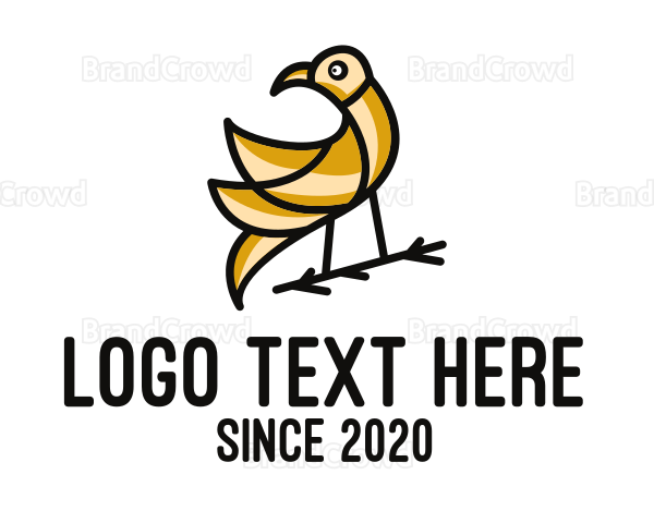 Gold Bird Outline Logo